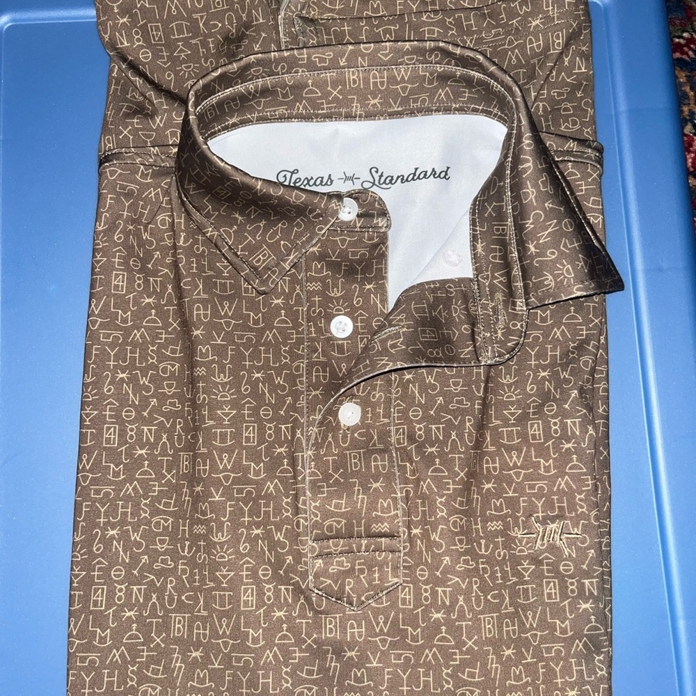 Texas Standard Brown Patterned Men's Polo Shirt